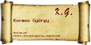 Kormos György névjegykártya
